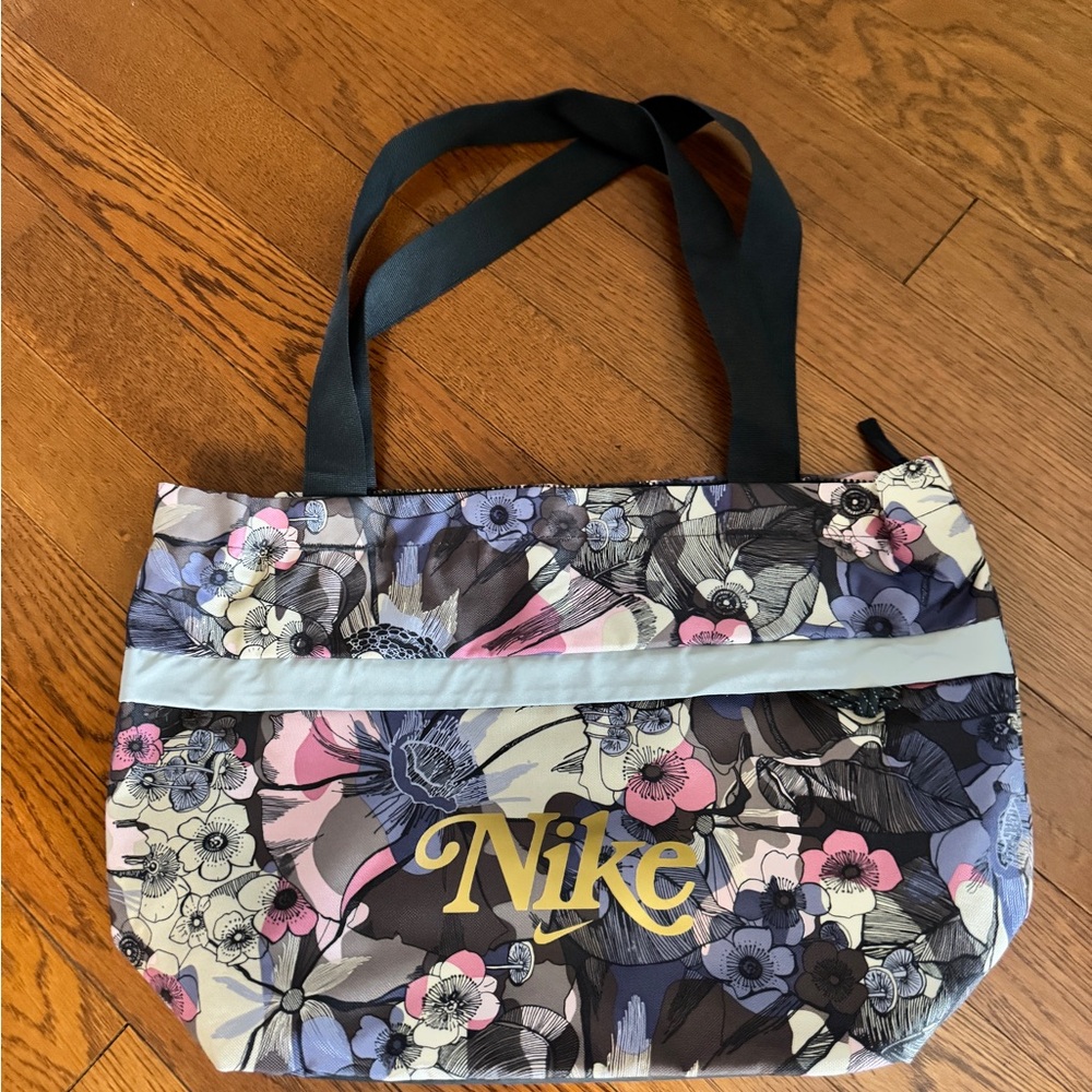 Nike Floral Tote Bag - Black and Pink